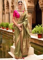 Silk Mint Green Wedding Wear Weaving Saree